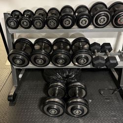 Hampton Free Weight Set with Rack (5 lbs - 35 lbs)