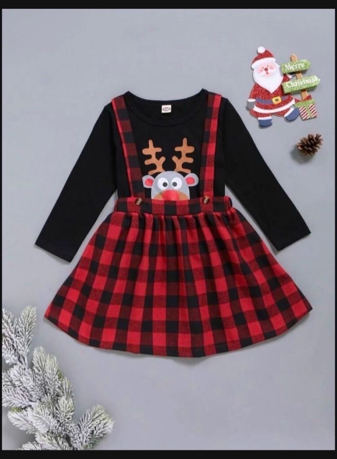 New Christmas Overalls Dress