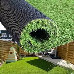 5×5   Artificial Turf Synthetic Grass 5 X 5 Feet,Fake Faux Grass Rug 0.8" Pile Height Fake Lawn Indoor Outdoor Realistic Turf,4-Tone/Soft