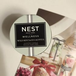NEST Wellness Wild Mint & Eucalyptus Travel Candle Black Glass Votive 27g 0.95oz