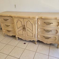 Vintage Solid Wood Cabinet Drawer Dresser Set
