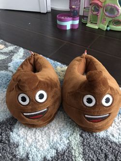 Poop emoji slippers size 5/6