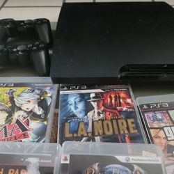 Playstation 3 Slim With Games And Accessories 