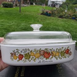 Corning WARE 10 By 10  Vintage  Spice Of Life Casserole Dish 