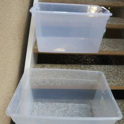 Three Plastic Storages No Lids