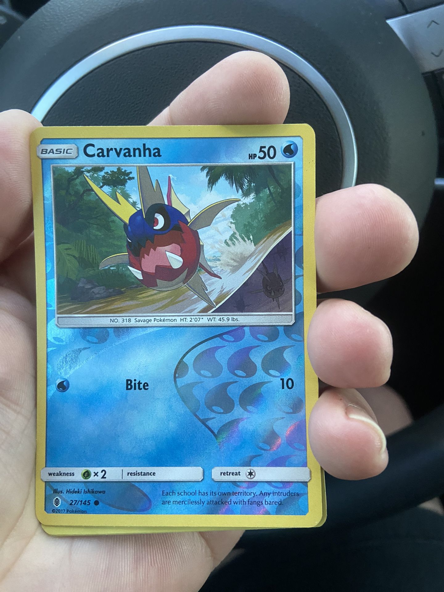 Holographic Carvanha Pokemon Card