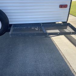 RV Receiver Hitch With Utility Rack