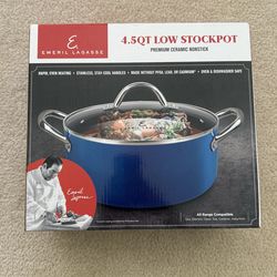 Emeril Lagasse 4.5 Qt Low Ceramic Nonstick Stockpot