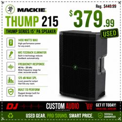 Mackie Thump Series PA Speaker System 1400 Watts 15 Inch Loudspeaker Thump 215 🚨 Payment Options Available 🚨 No Credit Needed 🚨