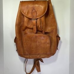 Vintage Backpack Camel Leather