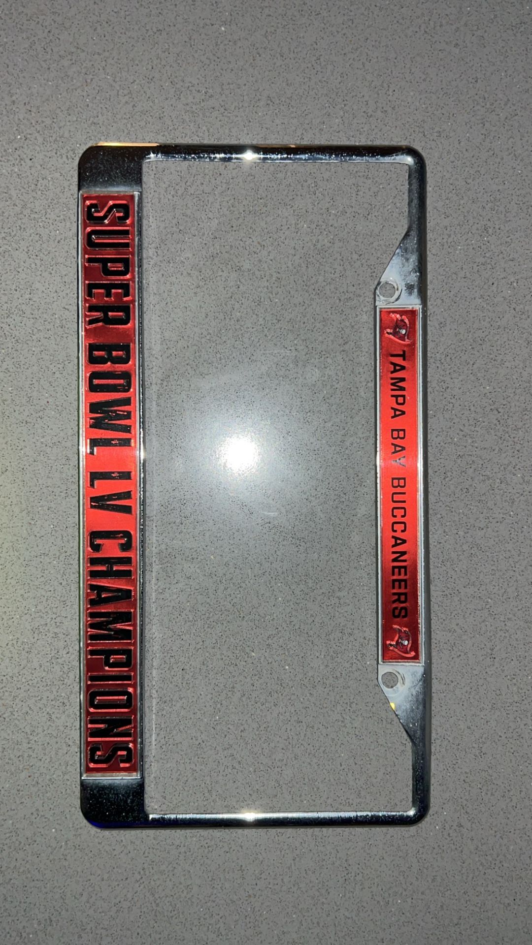Buccaneers License Plate Frame Super Bowl Champs