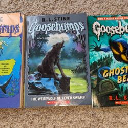 3 Goosebumps Books Deep Trouble (1994); Werewolf (1993); Ghost beach (2010)
