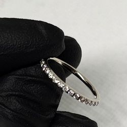 14K White Gold Diamond Stack Ring – Real Diamonds – Minimalist Band