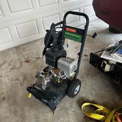 Pressure washer and ladder