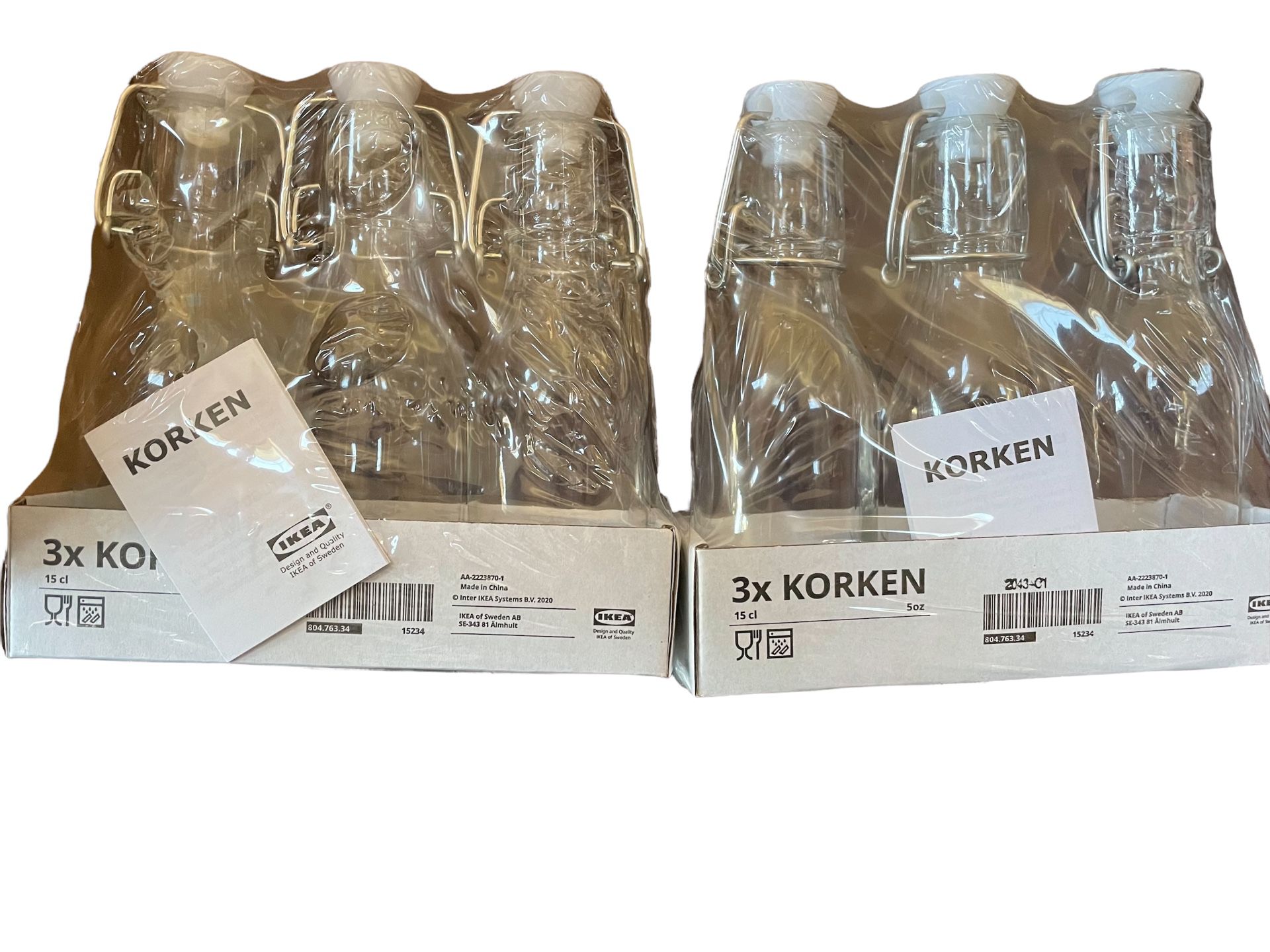 KORKEN Bottle with stopper, clear glass, 5 oz - IKEA