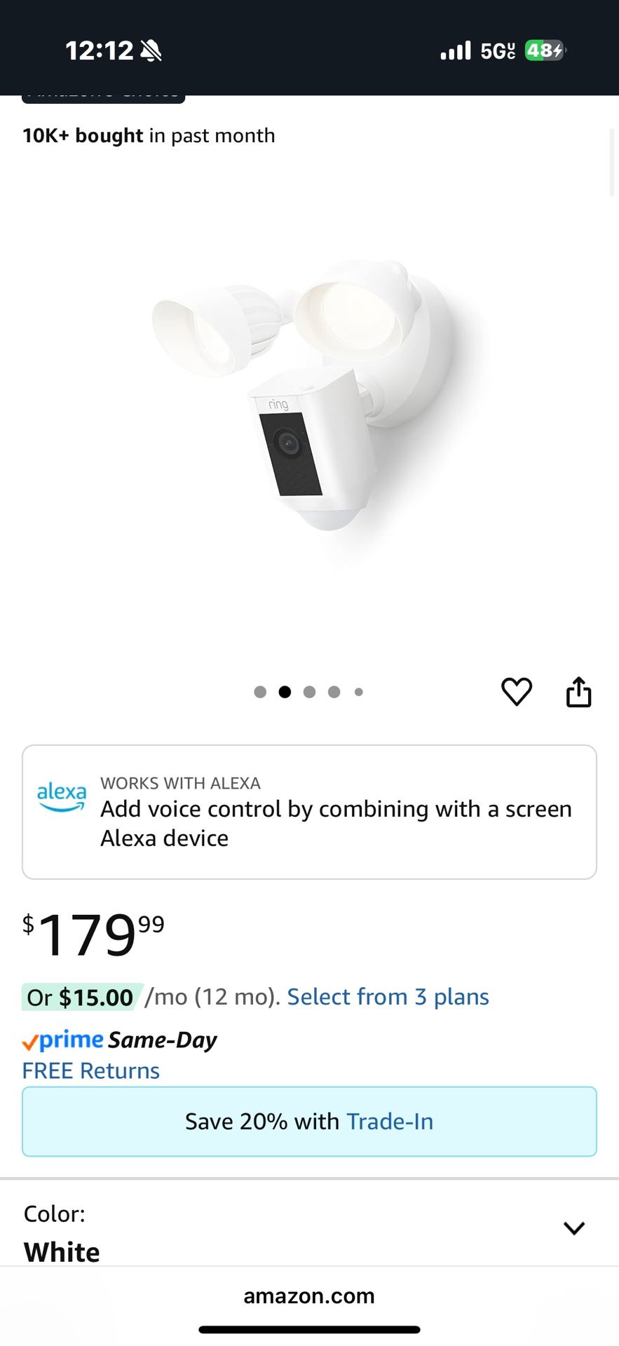 Brand New Ring Camera And Light