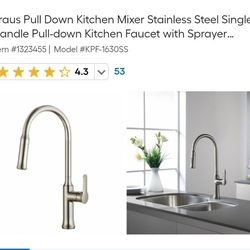 Kraus Pull Down Kitchen Mixer Stainless Steel Single Handle Pull-down Kitchen Faucet with Sprayer