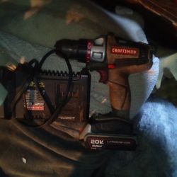 Craftsman Drill 20v Battery N Battery Charger 
