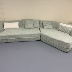 Brand new 128" Oversized Modular Boucle Sectional Sofa with Flared Armrest, Minimalist Style 3-Seater Reversible Combination Couch, Easy Assembly, for