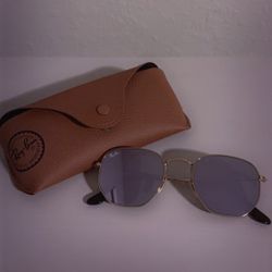 Ray-Ban Sunglasses! Arista Hexagonal Frames w/ Lilac Mirror.