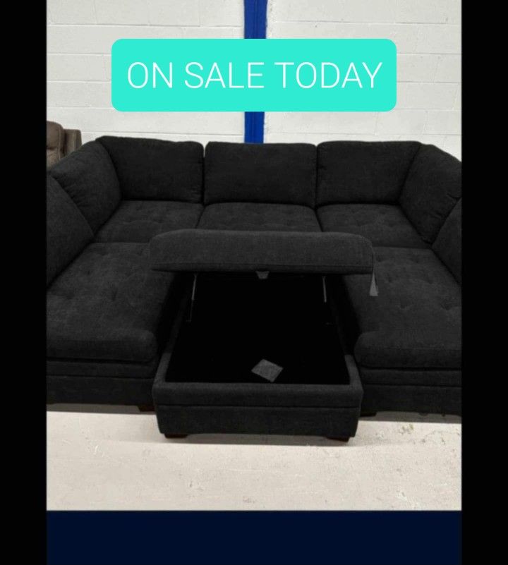 Modular Sectional Sofa Couch With Storage Ottoman