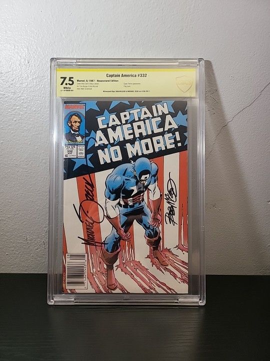 CBCS Graded 7.5 & Signed Captain America #332 Bob Mcleod & Mike Zeck (2017)