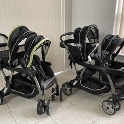2 Double Stroller ( One Works  Good And The Other One For Parts)