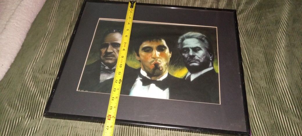 Framed And Matted Most Powerfull 3 Mob Leaders Collector Piece