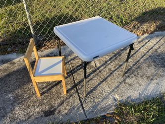Lifetime Children's Square Folding Table, Indoor/Outdoor, And Chair 