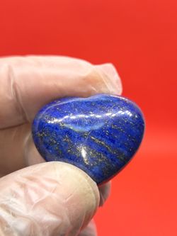 Thumb Sized Carved Natural Lapis Lazuli Heart