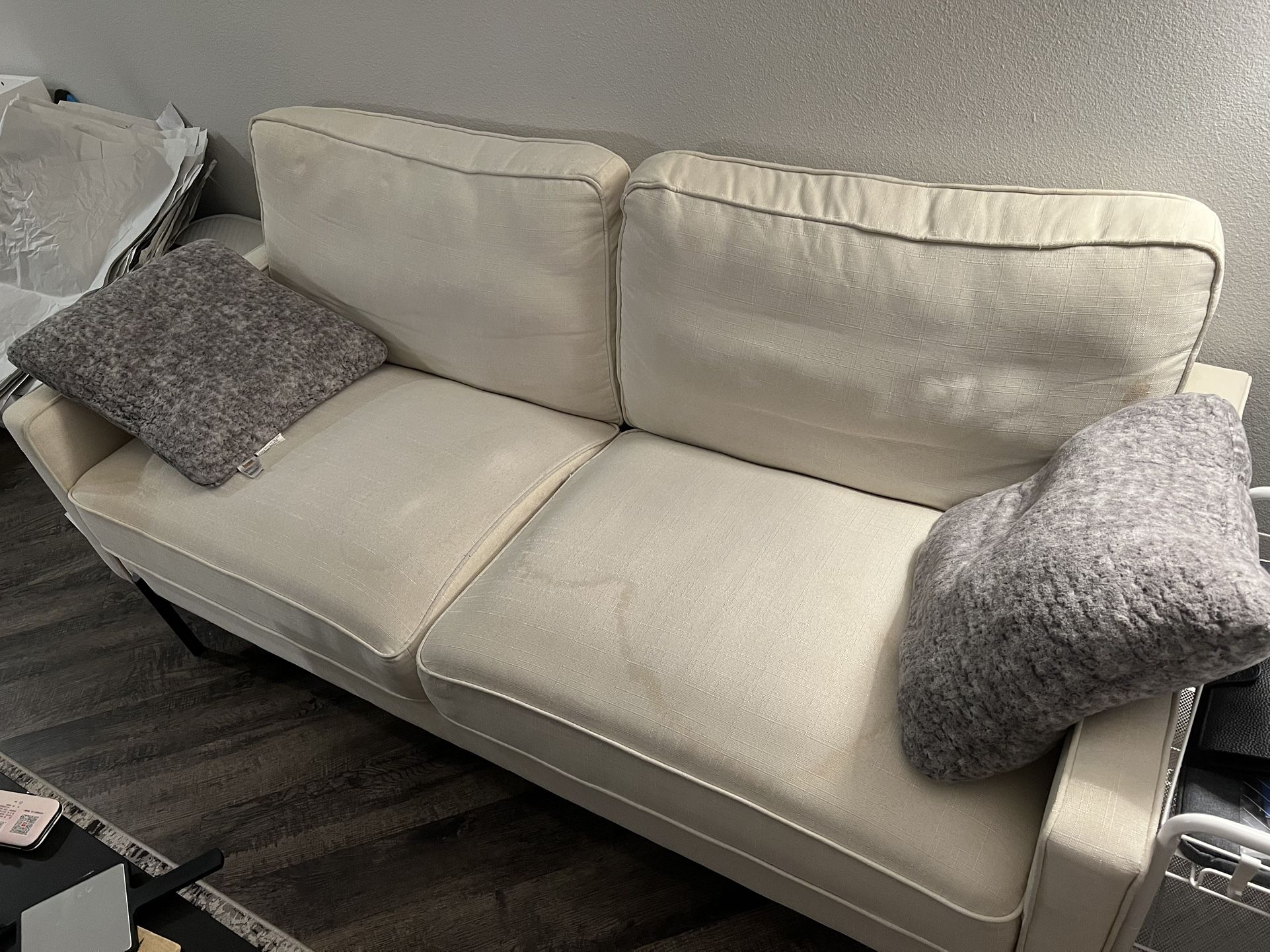 Two Seats Ivory Sofa