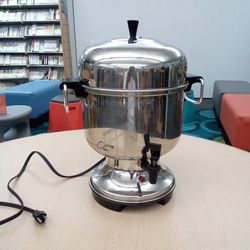 Vintage 1970s Farberware Stainless Steel 12- 55 Cup Electric Coffee Pot Urn Percolator Model 155