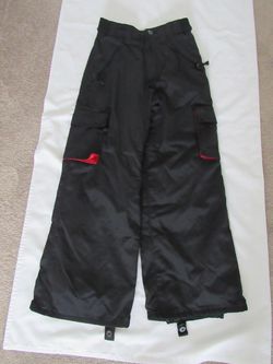 Boys Youth 6/7 Black Snowboard Ski Pants, Hurley