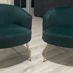 Green Velvet Chairs 