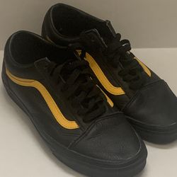 Black And Yellow Leather Vans