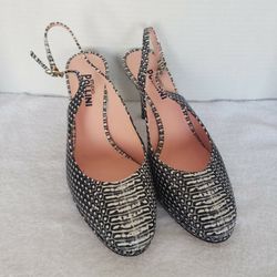 Studio Pollini Snakeskin Look Kitten Heel Pumps From Italy.