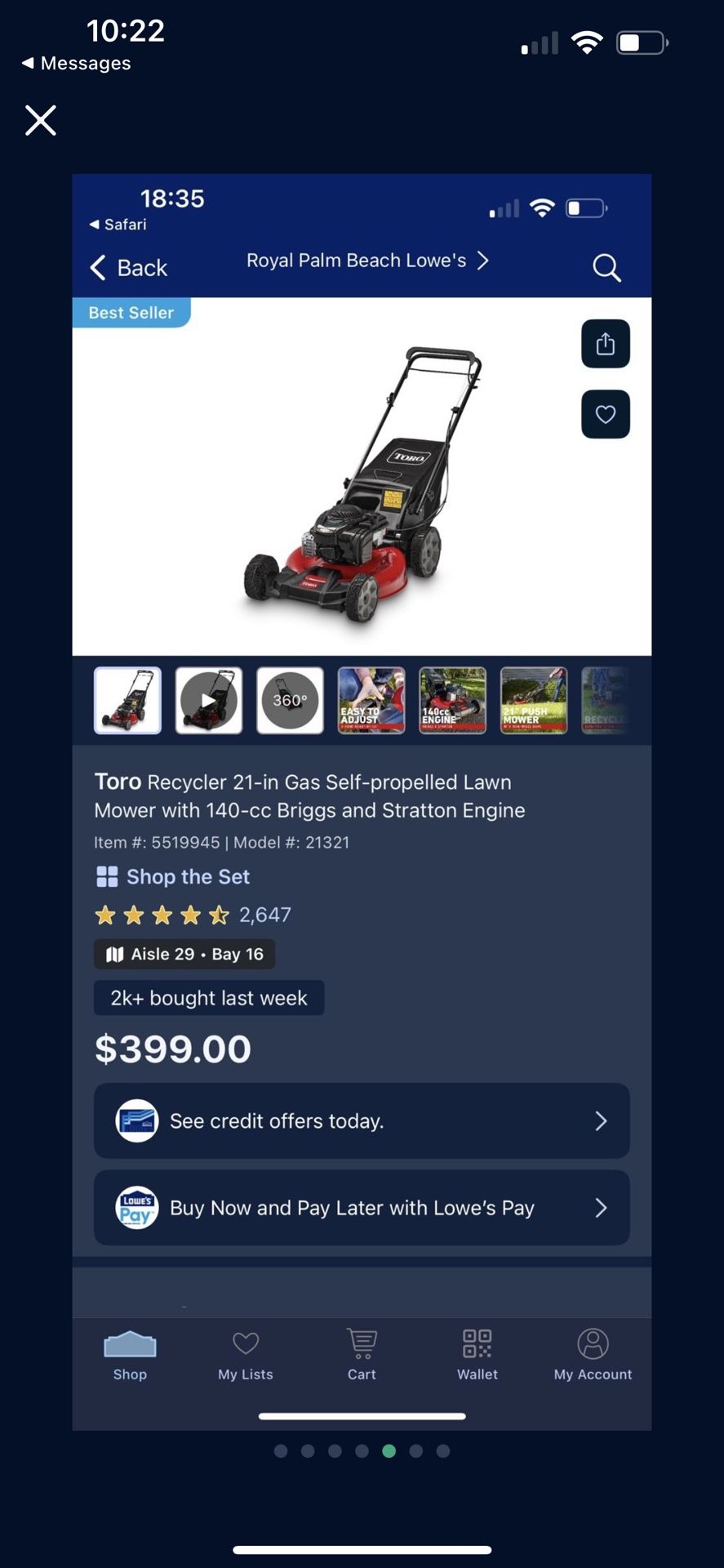 Turo self Propel Mower 21” New