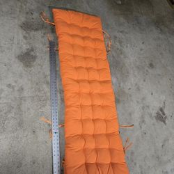 Orange Patio Chaise Lounge Cushion – Outdoor Chair Pad w/ Ties New No Tags