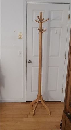 Long  Wooden Separable Coat Rack Stand, Hall Hooks, Walnut Adjustable Tree Rack, 6FT/72"