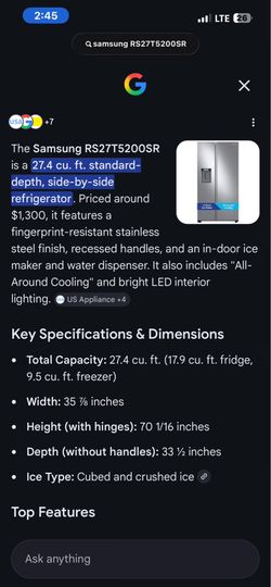 Samsung side x side refrigerator