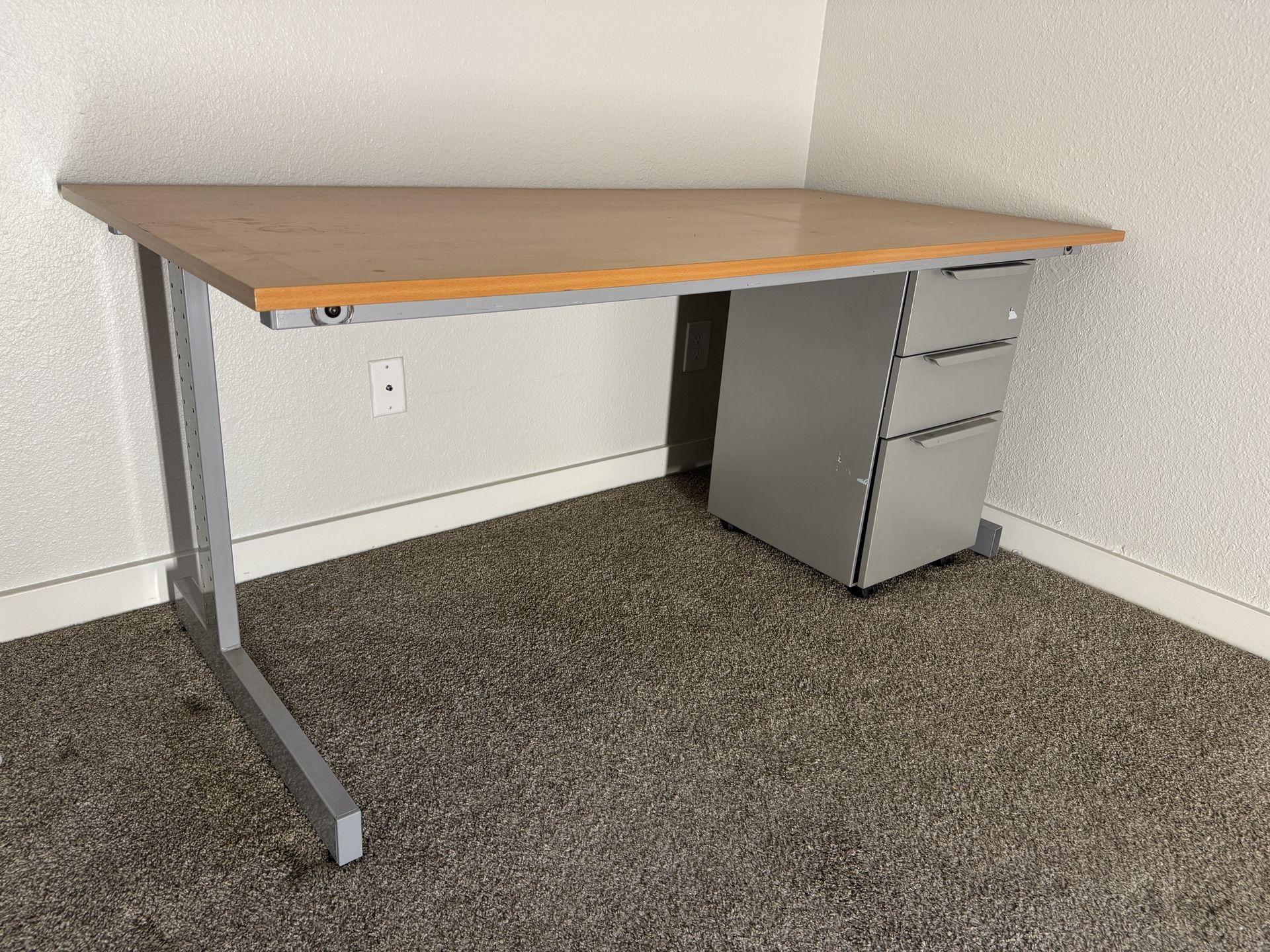 Large ikea computer desk and cabinet