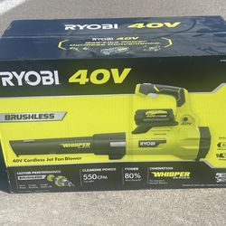 Ryobi 40V 125 MPH 550 CFM Blower 4.0 Ah Battery and Charger