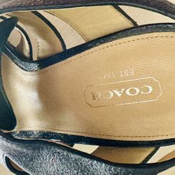 Coach Leather Strappy Heels