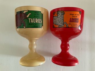 Vintage Astrology Zodiac Goblets