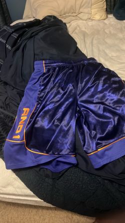 Purple and yellow and 1 shorts