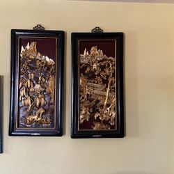 Hand Carved Wooden Plaques 