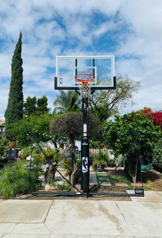 Spalding 54" In-Ground Basketball Hoop, Adjustable Basketball Court New