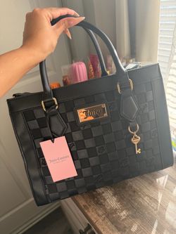 Juicy Couture Black Checkered Tote Bag