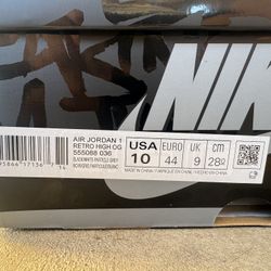 JORDAN 1 High OG "Rebellionaire Sz 10 Cash Or Bitcoin Only