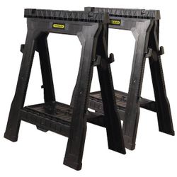 Stanley - 31 in. H Plastic Folding Sawhorse (2 Pack)